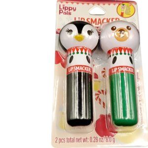 NIP Lip Smacker Lippy Pals Penguin & Panda Fr Cranberry & Chill Eggnog Lip Balm